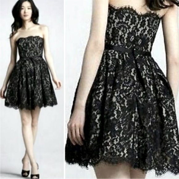 Robert Rodriguez Dresses & Skirts - Strapless lace little black dress - Robert Rodriquez
